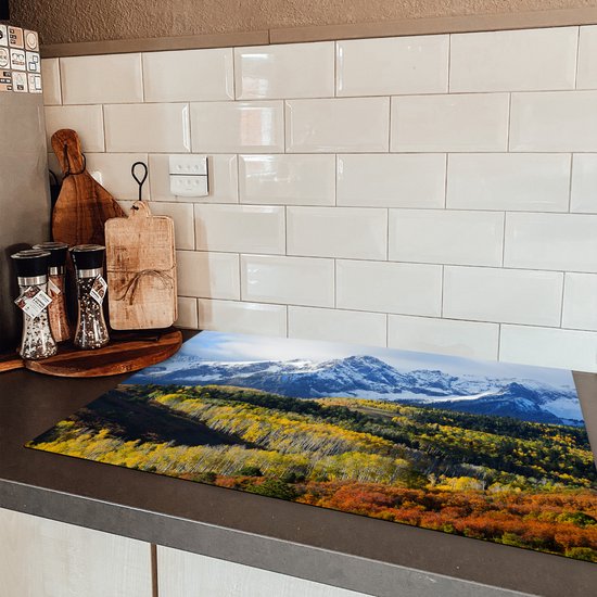 KitchenYeah® Inductie beschermer 80.2x52.2 cm - Berglandschap in Colorado - Kookplaataccessoires - Afdekplaat voor kookplaat - Inductiebeschermer - Inductiemat - Inductieplaat mat