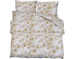 vidaXL - Dekbedovertrekset - 260x220 - cm - katoen - wit - en - bruin