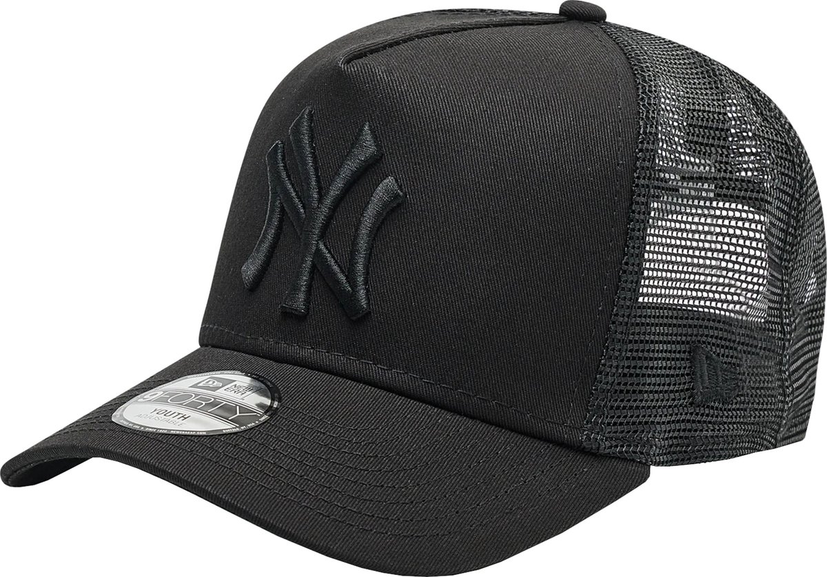 New Era 9FORTY Aframe Trucker New York Yankees Kids Cap 12745567, voor een jongen, Zwart, Pet, maat: YOUTH - New Era