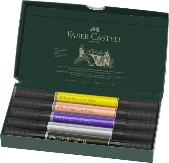 Faber-Castell tekenstift - Pitt Artist Pen - duo marker - Fashion - etui 5 stuks - FC-162006