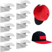erbeterde zelfklevende hoedenhaken voor wandmontage (verpakking van 10 stuks) minimalistische hoedenplank voor honkbalpetten, geen boren, sterke grip, hoedenhanger, organizer voor kast