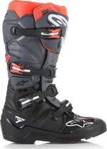 Alpinestars Crosslaarzen Tech 7 Black/Gray/Fluor Red-44.5 (EU)