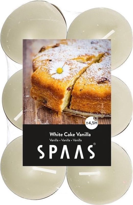 12x Geurtheelichtjes White Cake Vanilla 4,5 branduren - Geurkaarsen cake/vanille geur - Waxinelichtjes