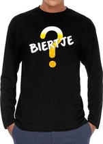 Biertje Long sleeve t-shirt  zwart heren - zwart Biertje shirt met lange mouwen S