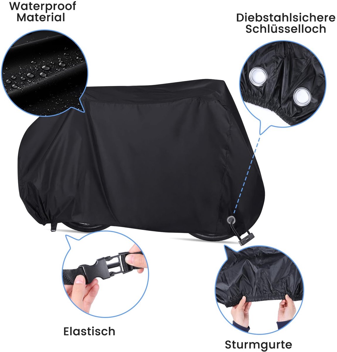 Weerbestendige Fietshoes - Waterdicht en Hoogwaardige Bescherming - 1 stuk - 210D Oxford
