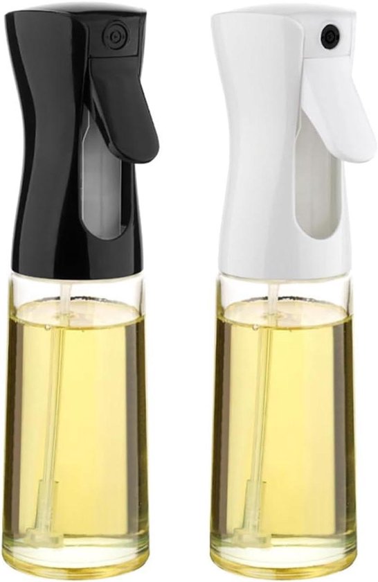 Uktunu Olie- en azijnverstuiver, roestvrij staal, oliespray, 100 ml, 2 stuks, met ladder met borstel, trechter, lekvrij, dispenser, oliefles spray voor grillen, salades, mier