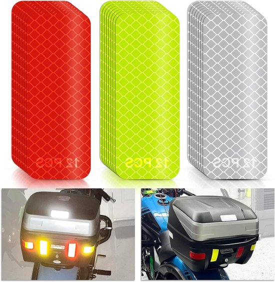Foto: Inovra plus reflecterende stickers 36 stuks hoge zichtbaarheid en waterdicht bulkveiligheid voor auto motorfiets fiets en helm