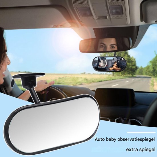 Babyspiegel voor auto - spiegel - 360 ° verstelbare autospiegel baby - Lijmbevestiging - brede hoek verbrijzingsvrije achterbankmonitor voor kinderen observeren, voorruit, dashboard van Uppy's Choice — afbeelding 5