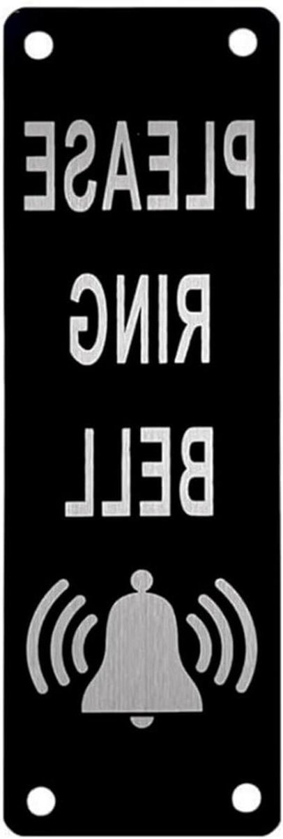 Inovra Plus - Personaliseer Metalen Aluminium Deurbel Bord voor Deurkantoor - Ring Deurbel Sticker - 5x15 cm - Zelfklevend - Voorgeboorde Gaten - Buiten - Decoratief.