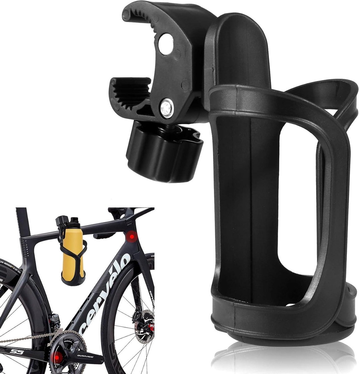 Inovra Plus - Praktische drankhouder voor op de fiets, handig en stevig in gebruik met bekerhouder.