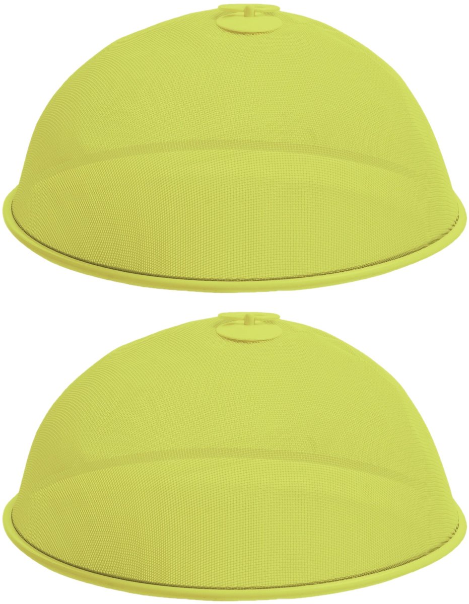 Cosy @ Home - 2x - Metalen vliegenkap/voedselkap - groen - rond - D35 x H16 cm - Afdek kappen