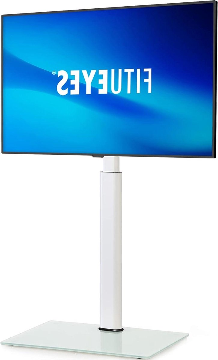Tilting Swivel Height Adjustable Universal White Floor Stand for 19-43 Inch TV - Max VESA 200x200mm 35kg