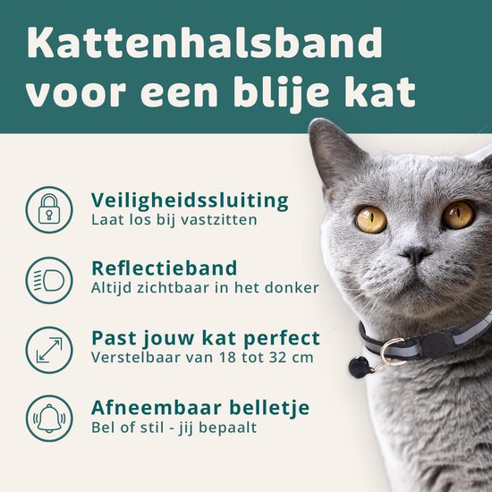 Collier pour chat Fermoir de sécurité Collier pour chat Collier pour chaton Collier pour Chats Set réfléchissant réglable – 18 pièces