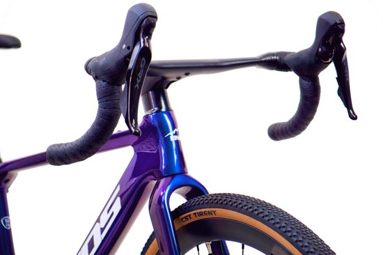 Rinos Sandman 6 - Gravel Fiets - Gravel Bike - carbonframe - GRX600 22 versnellingen - hydraulische schijfremmen - lichtgewicht - allround fiets voor elk terrein - Kameleon - Blauw - Paars 58 van Rinos — afbeelding 2