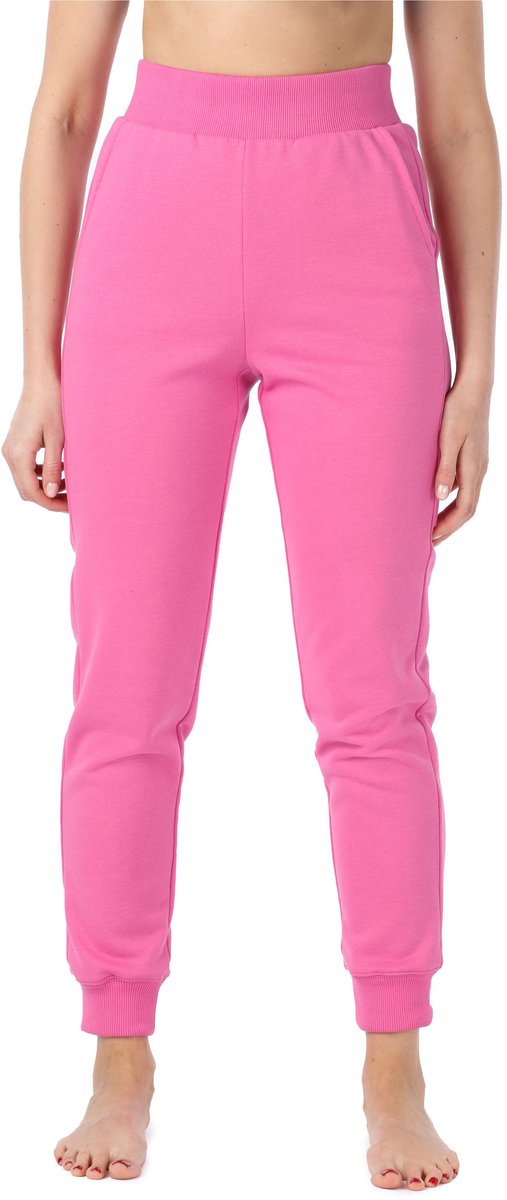 Bellivalini – Dames - Sportbroek – Katoenen – Joggingbroek - Lang Hoge Taille - Met Zakken – Rosa – M - BLV-BLV50-209-TR