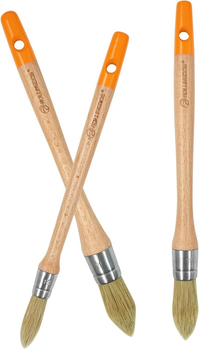 Synthetische Sjerp Borstel Set - 3 Stuks Ronde Raamborstels voor Ramen, Muren en Deuren