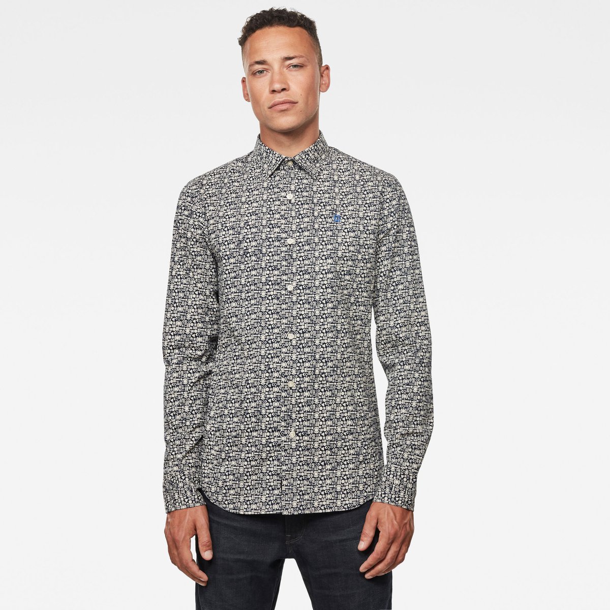G-Star Dressed super slim shirt ls Heren Shirts Blauw