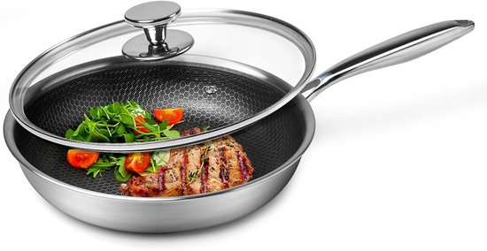 WDRENTOOL - Plat à Frire Carré En Inox 6L Avec Couvercle, Idéal Buffet Et Réceptions - 4