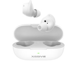 Xssive TWS7 Draadloze Oordopjes met Wingtip Ontwerp - Bluetooth Sport Oortjes Draadloos - IPX5 Waterdicht - 26 uur Lange Speeltijd en Nederlandse App - Wit