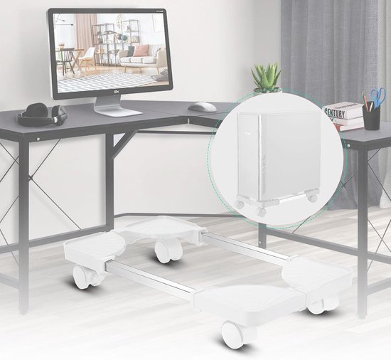 AkoaDa Mobile CPU Stand, Adjustable Computer Tower