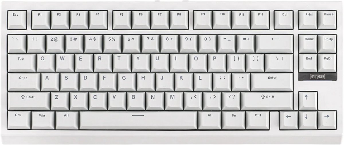 EPOMAKER G84 - Wit - Mechanisch Draadloos Toetsenbord - RGB - 80% - Qwerty - Gaming Keyboard - Transparent Switch