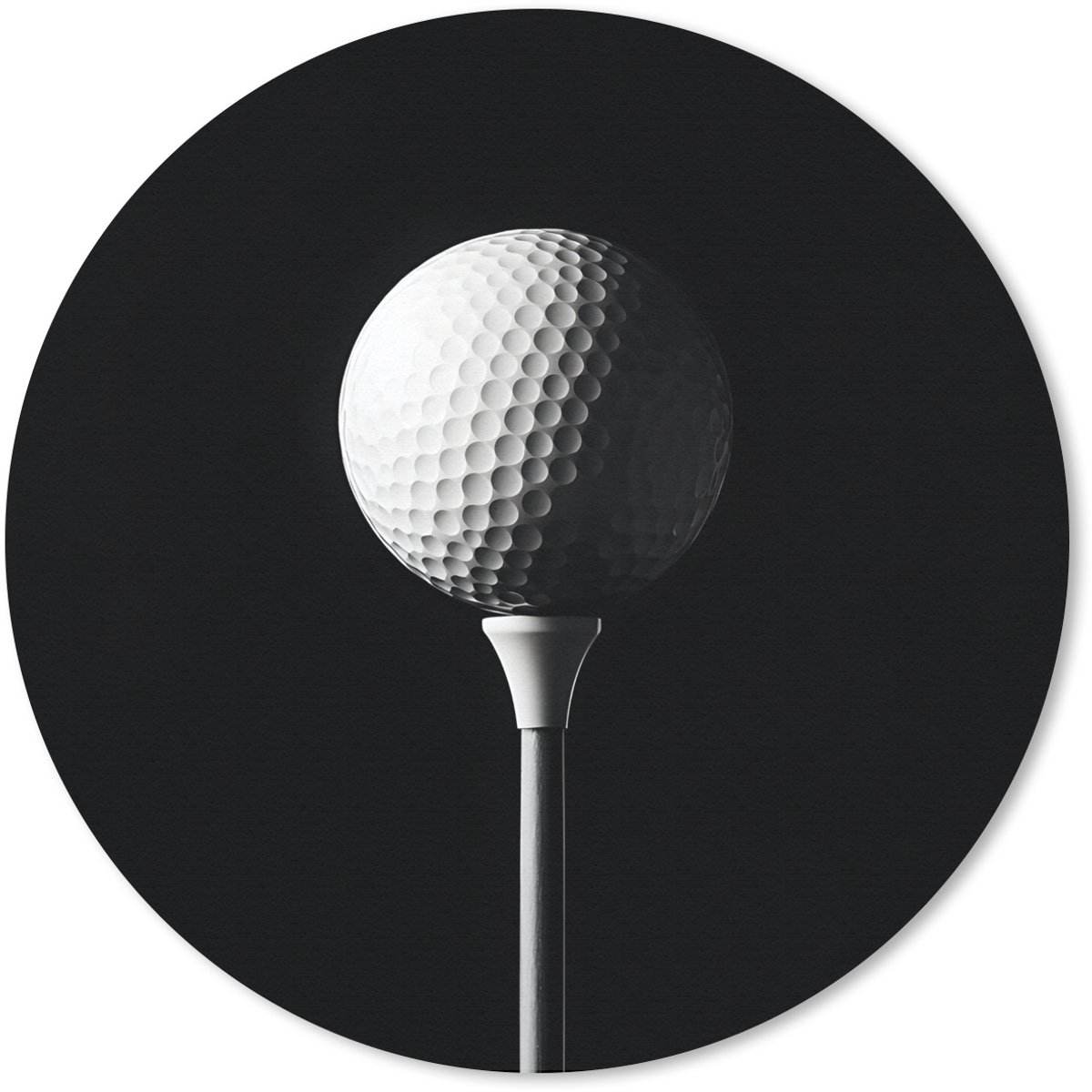 Muismat rond 30x30 cm - Mousepad Golfbal - Minimalistisch - Wit - Ronde muismatten