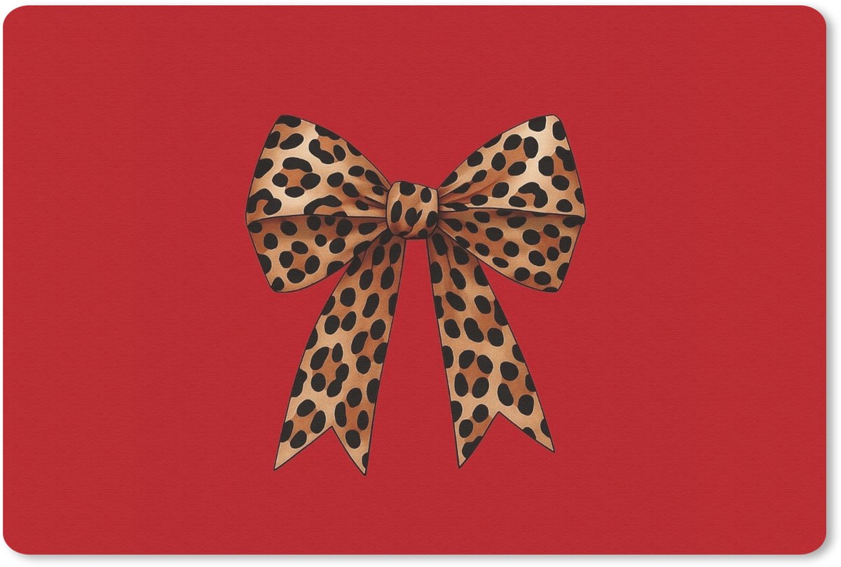 Muismat 27x18 cm - Mousepad Strik - Sierlijk - Panter - Rood - Muismatten