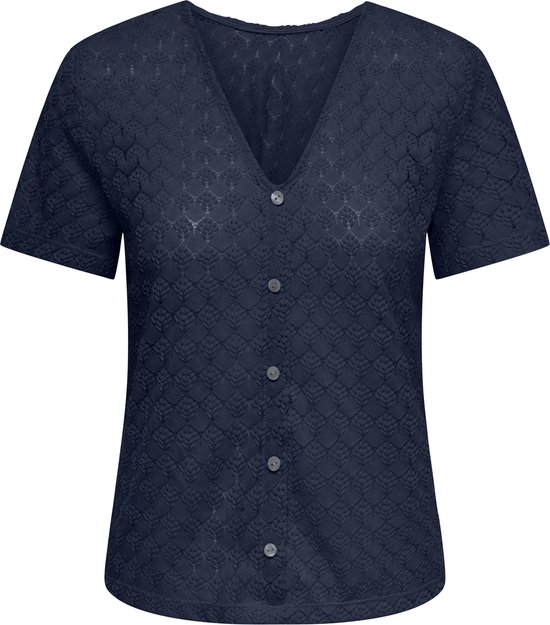Jacqueline de Yong T-shirt Jdyavery Life S/s Reversible Top Jr 15369986 Black Iris Dames Maat - L