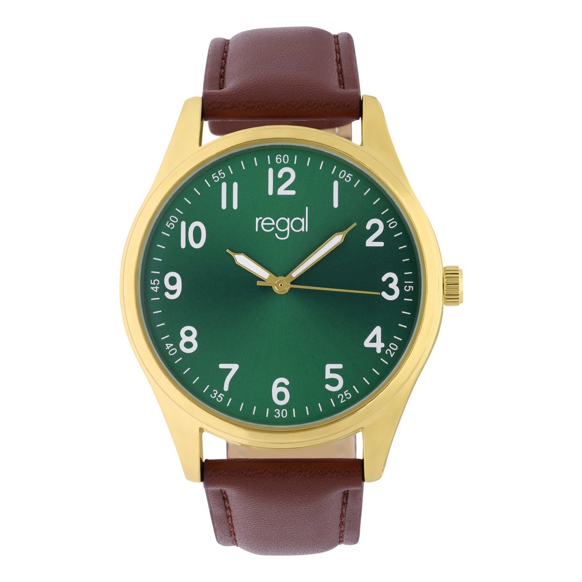 Lucardi Heren Regal Heren Horloge Zwart PU leer - Horloge - PU leer - Zwart - 40 mm