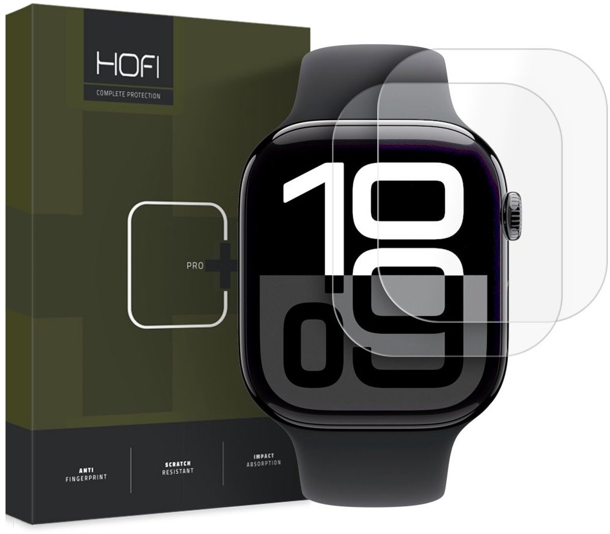 Hofi Hydroflex Pro+ Hydrogel Film 2-Pack Apple Watch 10 (46 Mm) Doorzichtig