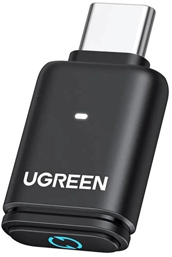 Ugreen USB-C Bluetooth 5.3 Adapter met aptX, Draadloze Audiozender, Lage Latentie, Zwart, Compact