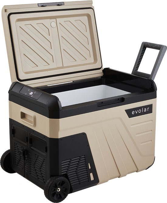 Evolar Elektrische Koelbox - 35L - 12V/230V - Met Wielen & Hendel - Khaki van Merkloos — afbeelding 3