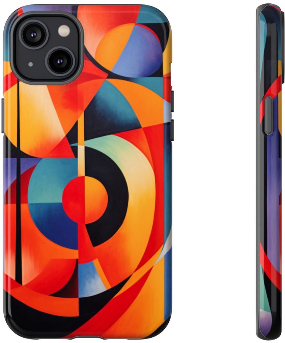 Vrolijke Geometrische Abstracte Kunst – Telefoonhoesje Geschikt voor iPhone 14 Plus