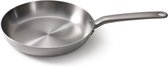 RVS koekenpan met geborstelde afwerking en handvat, merk SKOTTSBERG, ø 28 cm.