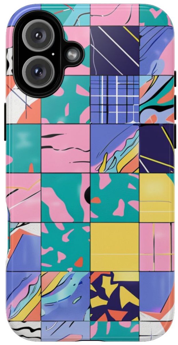 Kleurrijk Abstract Geometrisch Patroon – Telefoonhoesje Geschikt voor iPhone 16 Plus