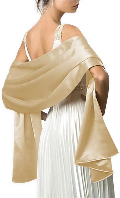 Effen avondjurk sjaal - S - 170 * 45CM - effen sjaal - decoratieve trouwjurk met satijn - effen sjaal - lange satijnen avondjurk sjaal - dames feest sjaal - warme sjaal hijab - dames satijnen sjaal - geschikt voor avondfeesten, bruiloften