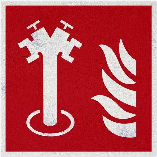 Foto: Ondergrondse brandkraan bord sign again materiaal 20 x 20 cm