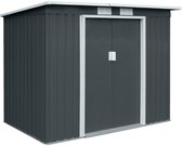 Hattoro P100 Tuinhuis - 213x130x173cm 3,6m³ Lessenaarsdak - Donkergrijs Anthraciet