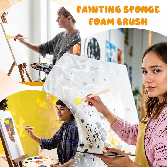 5 Pinceaux éponges Ronds – Pour Peinture, Graffiti Et Activités Créatives - 3