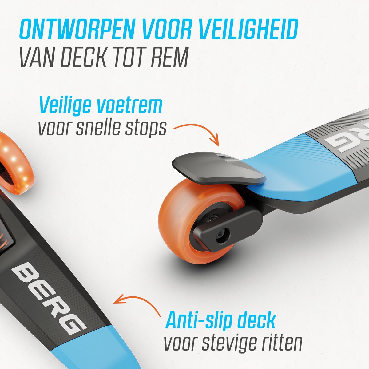 BERG Nexo Kinderstep - Step 3 wielen - Vanaf 2 jaar - Opvouwbaar - In hoogte verstelbaar - Incl. LED-deck + LED wielen - Blauw — afbeelding 8