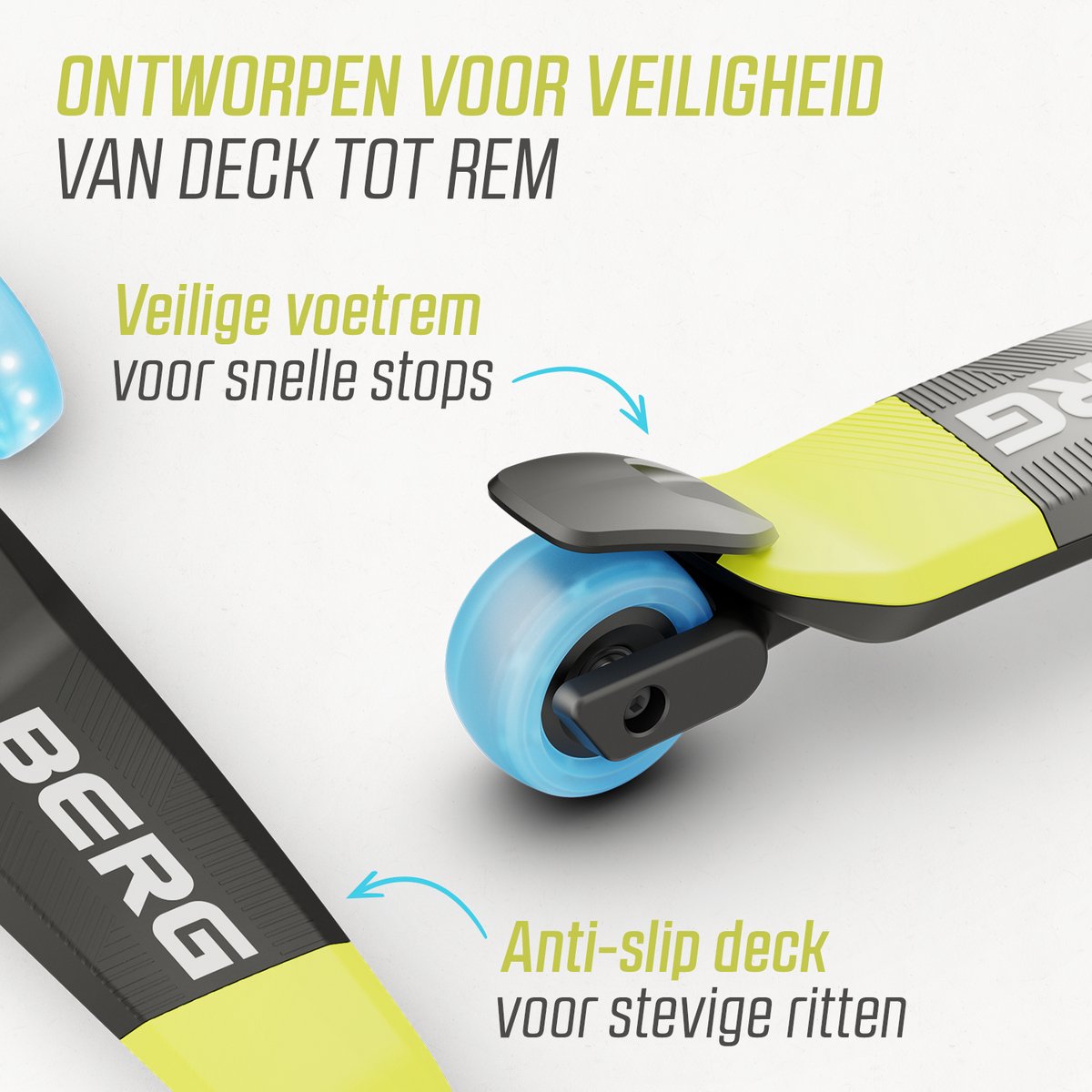 BERG Nexo Kinderstep - Step 3 wielen - Vanaf 2 jaar - Opvouwbaar - In hoogte verstelbaar - Incl. LED wielen - Lime — afbeelding 6