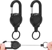 MNGARISTA Opgewaardeerde heavy duty intrekbare sleutelhanger met riemclip, 283,5 g intrekken, 80 cm roestvrij staal koord, 3 K Carbon Fiber ID Badge Reel met badge riem en sleutelring, 2 Pack