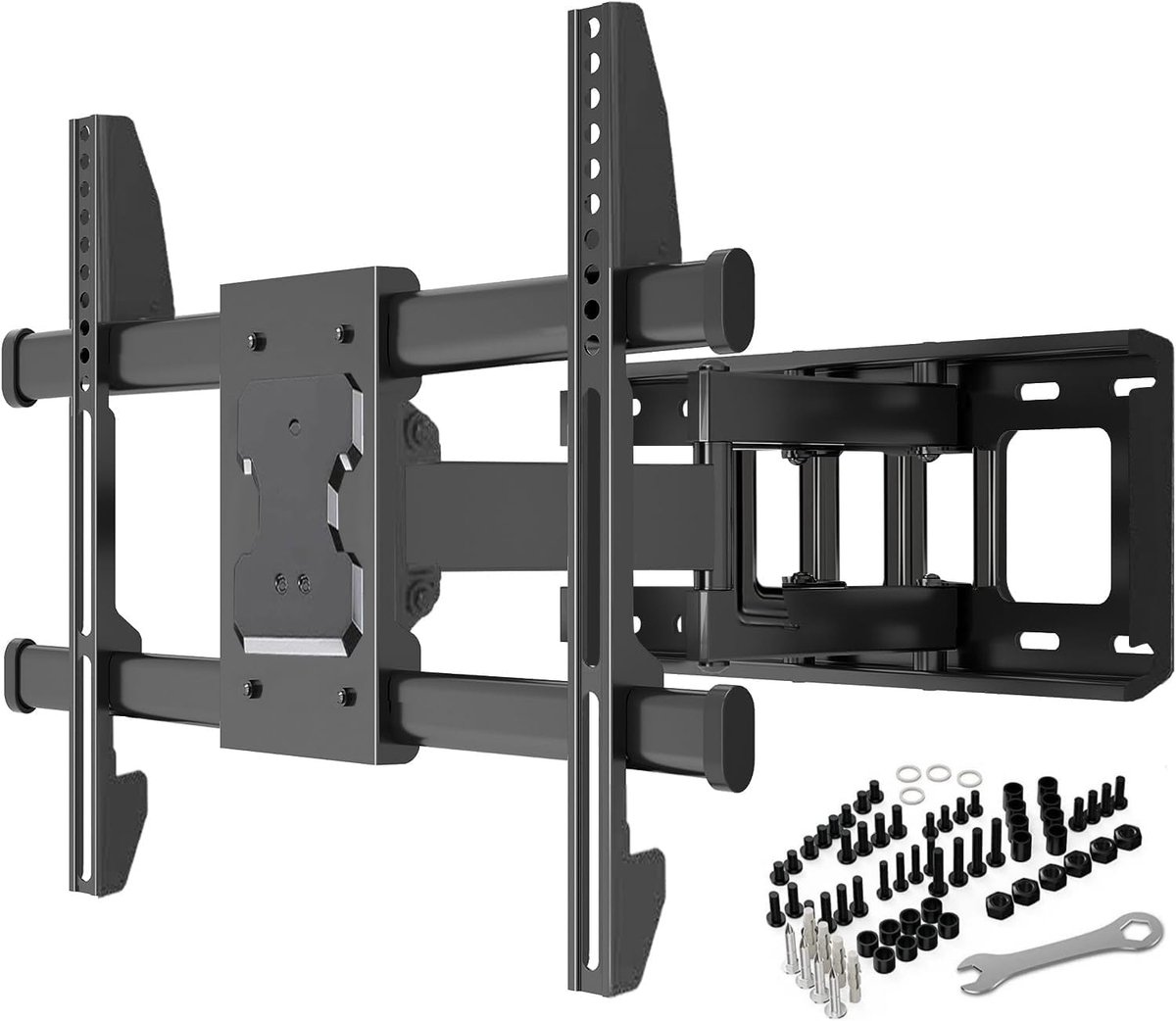 TV-muurbeugel voor 32-85 inch schermen VESA 200x100 tot 600x400mm draaibaar, kantelbaar en uitschuifbaar voor LED-, OLED-, platte en gebogen wandmontage-tv's - Maximale belasting 60 kg