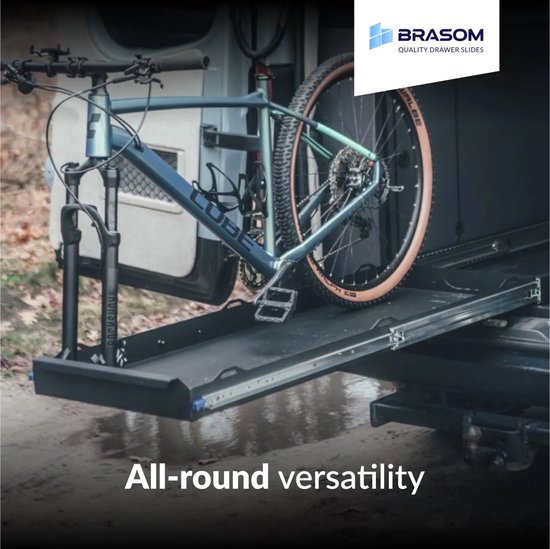 Set de glissières de tiroir + supports de tiroir 30 cm 12" entièrement extensibles et capacité de charge de 250 kg 2 pièces. glissières de tiroir de camping-car robustes 300 mm 12 pouces support de tiroir en aluminium à angle droit