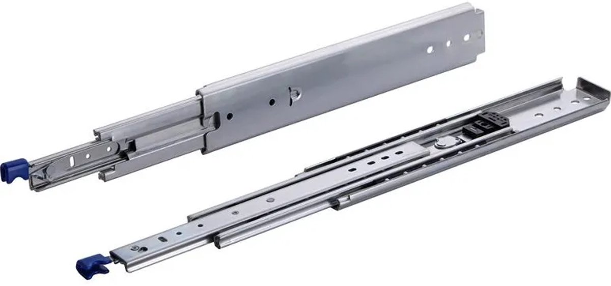Set 250kg ladegeleiders 1500mm 60 inch met vergrendeling en volledig uitschuifbaar - Lange zware robuuste laderails kogellagers lock in/out vergrendelbaar 150 cm 60"