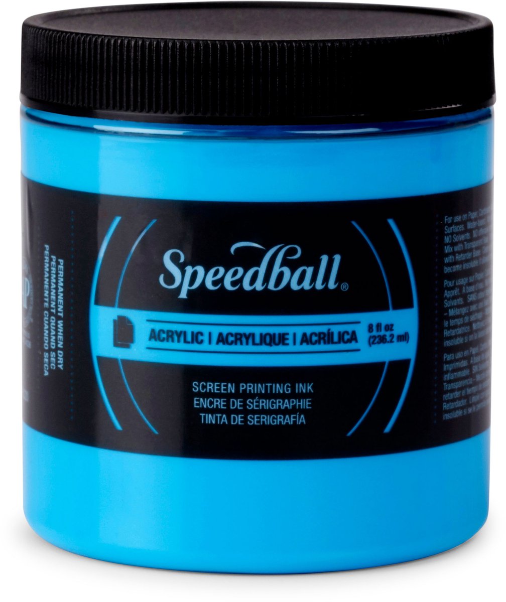 Acrylic ink fluo blue screen printing - Speedball