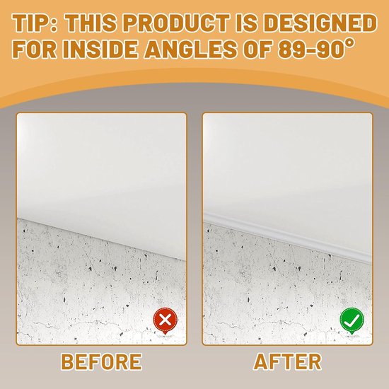 LALAGO Flexible Self-Adhesive Decorative Mouldings, Ceiling Mouldings, Flexible Quartz Rod, TPE Triangular Moulding for Ceilings and Wall Transition, Kitchen Worktop End Strip Wall Edges (5 m, 27 x 20 — afbeelding 2