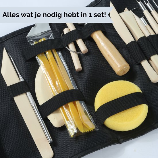 Caryota Klei Gereedschap Set - 61-delig - Boetseer Set - Pottenbakken - Beeldhouwen - Polymeer - Keramiek - Klei Tools - Voor Kinderen & Volwassenen