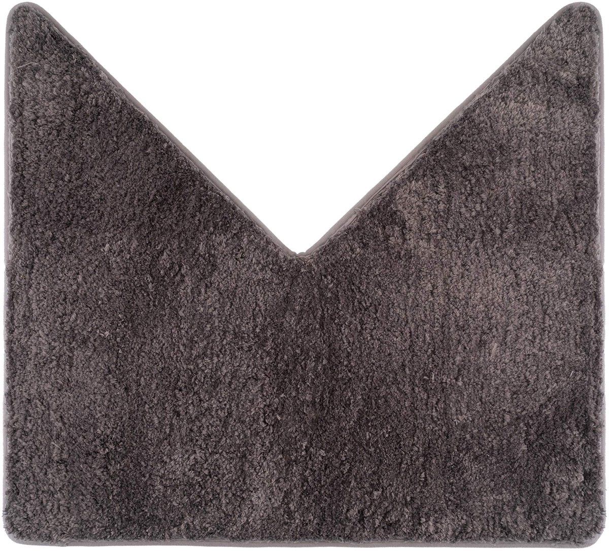 fluffy® badmat voor hoekdouches, hoge pool van microvezel, antislip onderkant (V-vorm | binnenmaat 45 x 45 cm, antraciet)