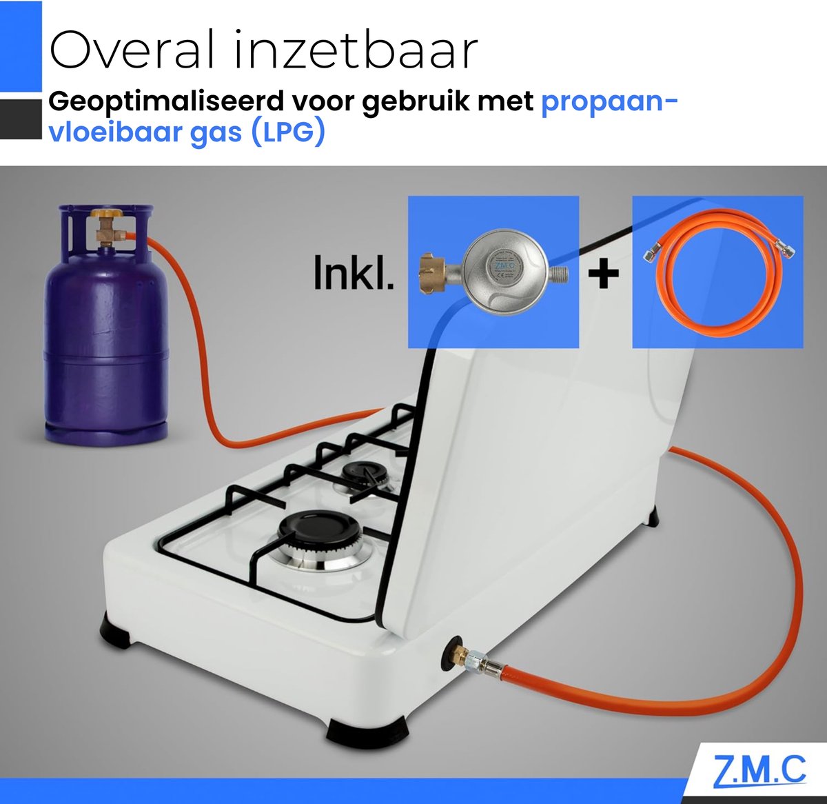 ZMC Gas Stove, 3-Flame, Camping Stove with Hose and Regulator, for Propane Gas LPG, 2 x 2.2 kW 1 x 1.0 kW Burner, Three Flame Stove for Outdoor Camping Kitchen, 2-Stage ZMC Gas Stove, 3-Flame, Camping Stove with Hose and Regulator, for Propane Gas LPG, 2 x 2.2 kW 1 x 1.0 kW Burner, Three Flame Stove for Outdoor Camping Kitchen, 2-Stage